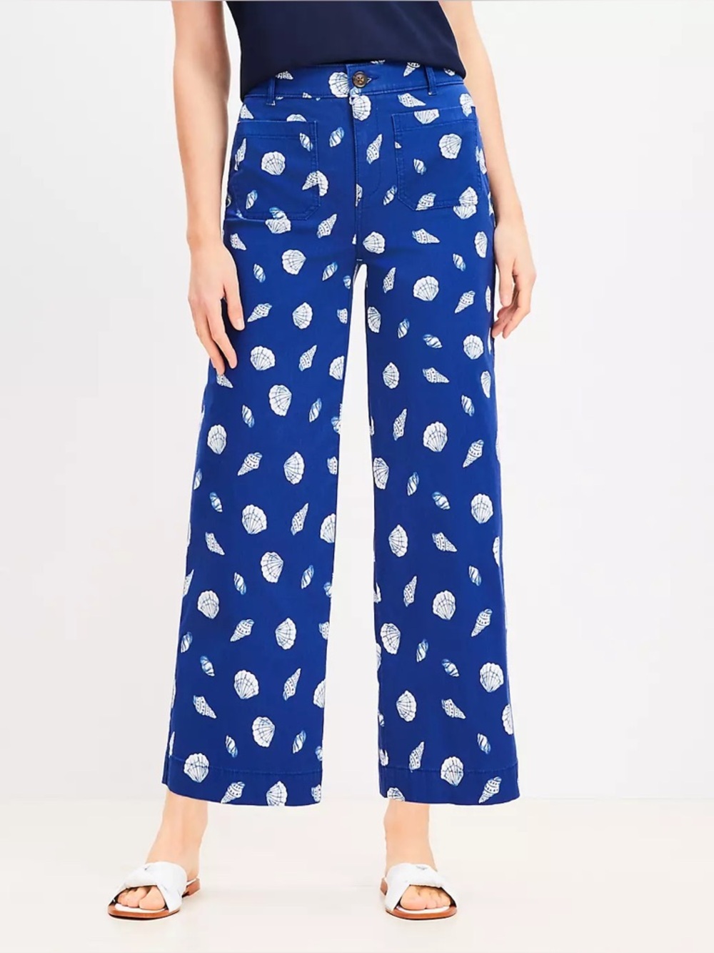 Ann Taylor Loft Palmer Wide
Leg Crop Pant In Shell Print Sz 0 Fine
Sapphire